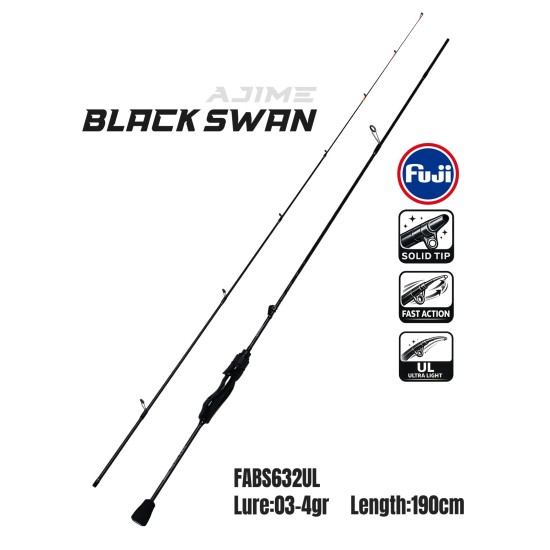 Fujin Ajime Black Swan 190cm 03-4gr Aji Lrf Kamışı