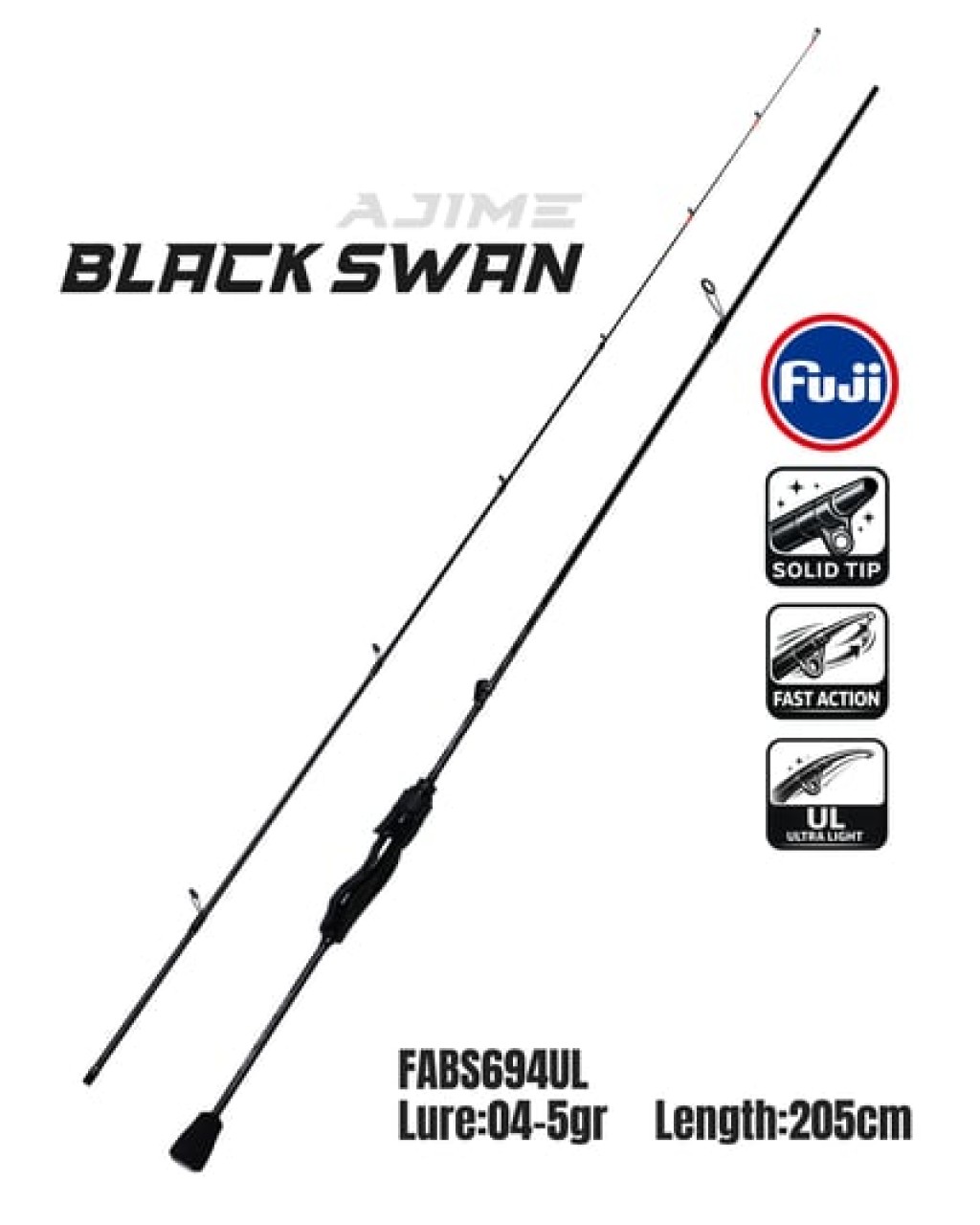 Fujin Ajime Black Swan 205cm 04-5gr Aji Lrf Kamışı