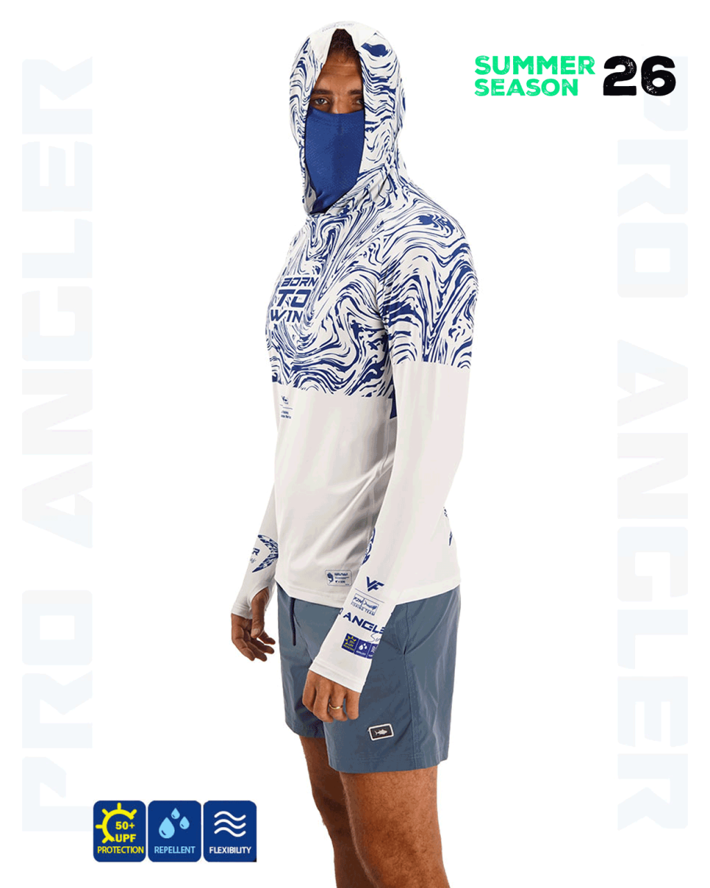 Fujin Pro Angler S26 Buff&Hoodie Izohips White Blue