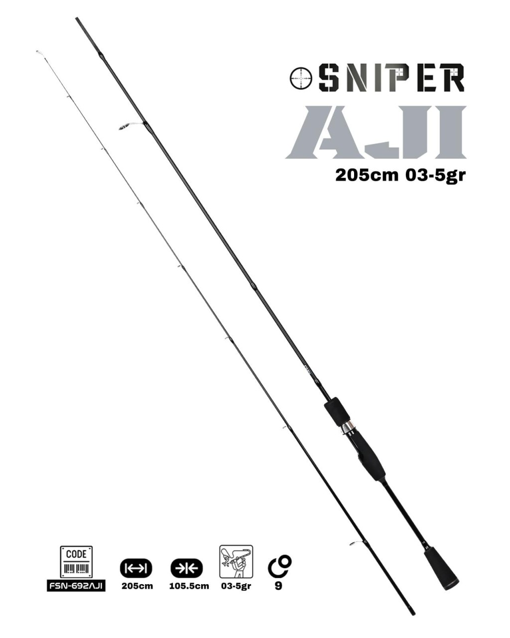 Fujin Sniper 205cm 03-5gr Aji LRF Kamışı