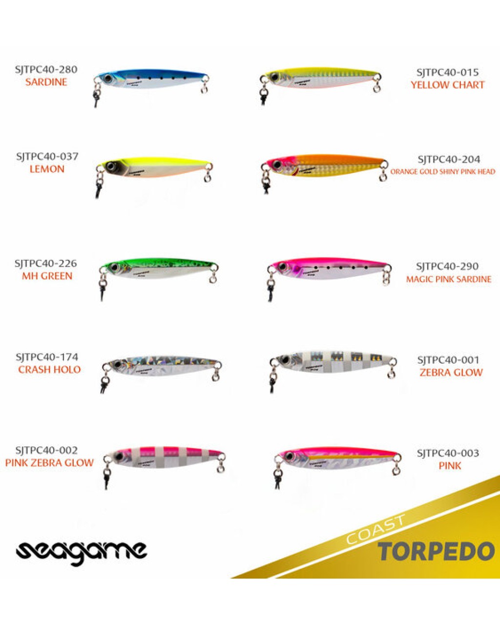 Seagame Torpedo Coast 40G Jig Yem